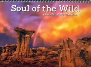 COLLECTIBLE CALENDAR-2024-SOUL OF THE WILD-BOBCAT+LIGHTNING+RED FOX+HORSES - Picture 1 of 2