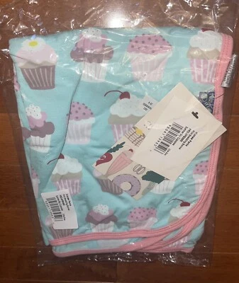 Kickee Pants Girl Summer Sky Cupcakes Swaddling Blanket Swaddle New - Image 1 of 4