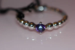AUTHENTIC PANDORA 2020 PURPLE TOPAZ BEADED RING FEBRUARY 198867C03 198598c03 - Picture 1 of 4