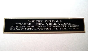 Whitey Ford Baseball Card New York Yankees Card Display Case Nameplate 1.5" X 8" - Picture 1 of 11