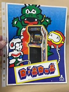 1982 DIG DUG original Video Game Machine Promo Flyer Atari Arcade - Picture 1 of 2