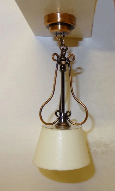 DOLLHOUSE MINIATURE Dollhouse LED Battery Operated Lighting Scrollwork General Store Lamp Miniature