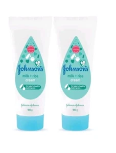 2xJohnson's Baby Milk and Rice Baby Cream 100g Each USA SELLER Expiry: 04/2027 - Picture 1 of 3