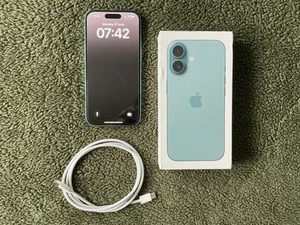 iPhone 16, 128GB, MYED3QN/A Teal, SIM Free, Mobile Phone - Zdjęcie 1 z 19