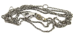 Delicado collar de cadena de cable de vid de 1 mm en oro blanco macizo de 14 K de 15,5 a 17,5 pulgadas - Imagen 1 de 8
