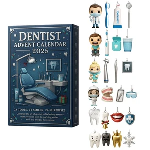 Calendario dell'Avvento Dentista 2025 - 24 Giorni Natale Conto alla Rovescia Ornamenti Dentali - Foto 1 di 6