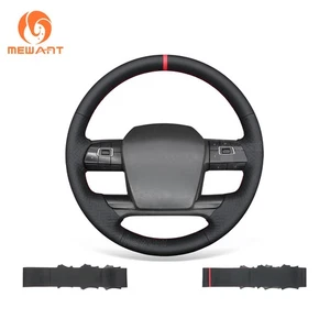 Cubierta de volante de cuero sintético en relieve negra MEWANT para Volvo VNL VNR FM - Imagen 1 de 10