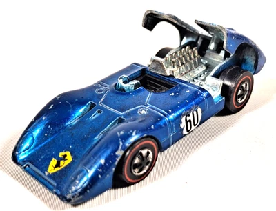 Hot Wheels Redline Ferrari 312P Blue 1969, Hong Kong. Vintage Diecast Car. - Image 1 of 4