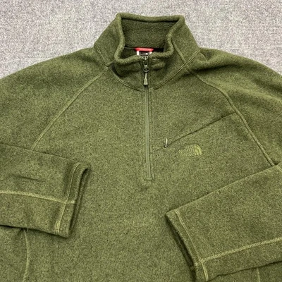 The North Face Sweater Mens Large Green Quarter Zip Fleece Pullover Outdoor - Image 1 of 4