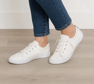 Tenis informales tejidos de encaje Blowfish Malibu de lona blanca para mujer talla 8 - Imagen 1 de 14
