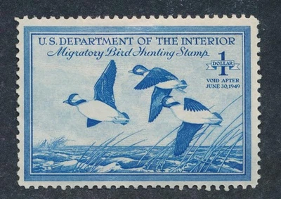 UNITED STATES (US) RW15 MINT VF HINGED $1 BLUE - Image 1 of 2