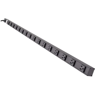 Tripp Lite 16 Outlet Power Strip 5-15R 15' Cord Vertical 5-15P 48" Black - Image 1 of 4