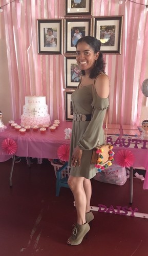 Abito Michael Kors spalle fredde oliva taglia XS