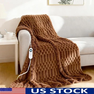 Heated Flannel Fleece Blanket Electric Adjustable Blanket W/ Auto Shut Off New - Image 1 of 4