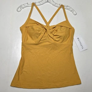 Athleta Neu mit Etikett Twist Up Tankini Schwimmen Oberteil Damen 34D/DD gelb Crossback verstellbar - Bild 1 von 9