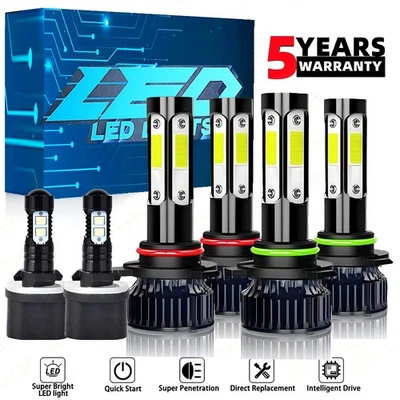 For GMC Jimmy 1996-2005 - 6PC LED Headlight High Low Beam + Fog Light Bulbs HKB - Изображение 1 из 4