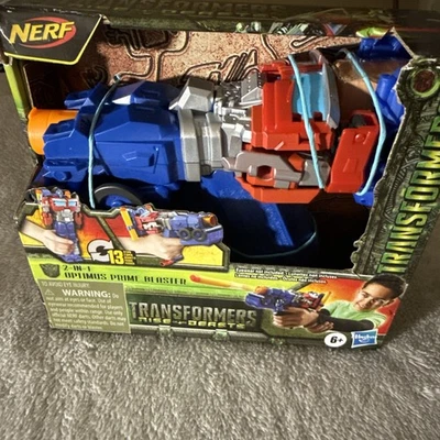 Nerf Transformers Toys Rise of the Beasts Optimus Prime Blaster NUEVO EN CAJA Foto 1 de 4