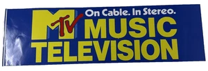 Calcomanía publicitaria con logotipo vintage pegatina parachoques televisión música MTV - Imagen 1 de 4