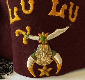 Vintage LU LU Masonic Temple Wool Fez 6.3/4 Pan American Hat Corp - Picture 1 of 6