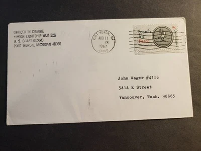 HURON LIGHTSHIP WLV-526 Naval Cover 1967 PORT HURON, MICHIGAN - Image 1 of 2