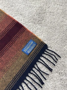 Pendleton Striped Fall Color Scarf 100% Wool Made In USA - Picture 1 of 7