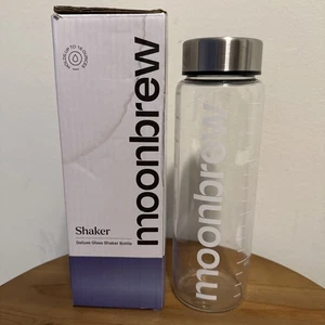 Moonbrew Deluxe Shaker Glasflasche klar 16 Unzen Edelstahldeckel - Bild 1 von 8