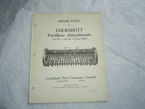Cockshutt NO 1 8 fertilizer attachments repair parts catalog manual book - Picture 1 of 1