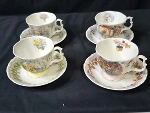 Royal Doulton Brambly Hedge Four Seasons Cups & Saucers Set of 4 - Picture 1 of 5