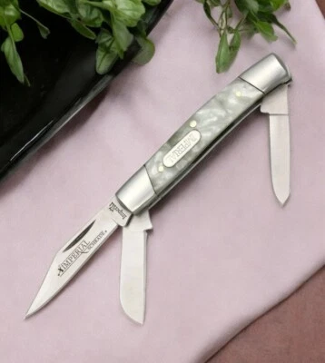 Cuchillo Plegable | Schrade Imperial Clásico 3 Hojas Stockman Blanco Hielo Plata Foto 1 de 3