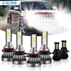 For Jeep Grand Cherokee 2005-2010 6X 6000K LED Headlight + Fog Light Bulbs Kit - Picture 1 of 10