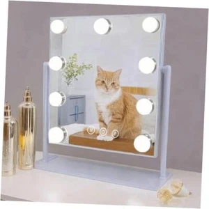 Vanity Mirror with Lights Makeup Mirror with Lights 9 Nine Lamp Beads White - Picture 1 of 7