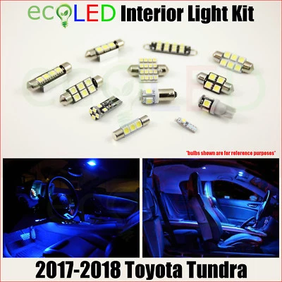 Kit de equipamiento de accesorios de luz interior LED azul para Toyota Tundra 2017-2018 12 piezas Foto 1 de 4
