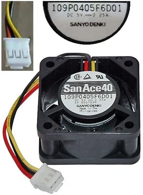Quality Ball Bearing 40mm*20mm 109P0405F6D01 5VDC/5V Fan/Cooler/Blower 3pin/Wire - Image 1 of 2