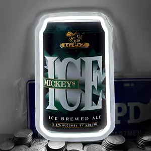 Mickeys Ice Brewed Ale Beer Neon Sign Pub Flashy Art Wall Decor LED 12"x7" H4 - Picture 1 of 5