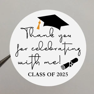 120 X 2025 Graduation Thank You Sticker, Invitation Sticker, Graduation Party, C - Picture 1 of 12