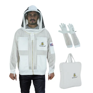 Bienenjacke Imkerei belüftetes Netz Zaun Schleier & Handschuhe Imker` - Bild 1 von 7