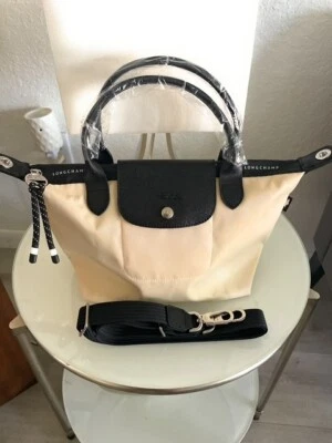 Longchamp Le Pliage Energy Small Canvas Crossbody Handbag Women's Off White - Image 1 of 4