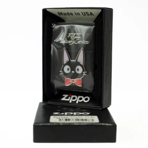 Zippo Kiki's Delivery Service Jiji Metal Black Cat Footprints Ghibli Lighter New - Picture 1 of 10