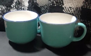X2 CROWN CORNING - Taza de café de cerámica, borde verde claro/azul - Imagen 1 de 11