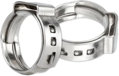 10 Pack Apollo PEX Stainless Steel 1/2" Pinch Clamps Hose Clamps Cinch Clamps - Image 1 of 3