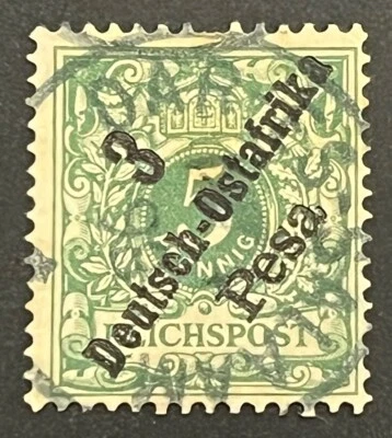 Travelstamps:Germany East Africa Stamps 3p on 5pf OP Used UnWMK - Image 1 of 4