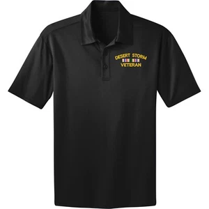 Dri Fit Poloshirt (schwarz), Desert Storm Veteran bestickt Dri-Fit Poloshirt - Bild 1 von 3
