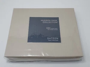 Hudson Park Collection 680TC Fitted Sateen Sheet, Size Queen Pumice New