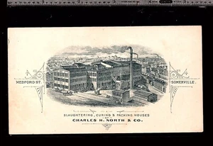 Antique 1880s Boston Butcher Charles H. North Victorian Trade Card - Picture 1 of 2