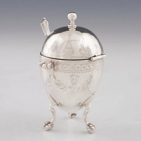 A Sterling Silver Egg-Shaped Mustard 1866 Cover