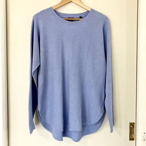David Lawrence Wool Blend Tunic Knit Jumper Sz 12 Sky Blue Sweater Relaxed Comfy - Picture 1 of 13