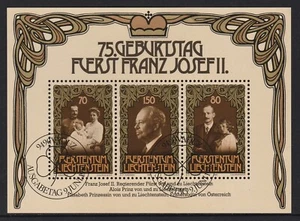 LIECHTENSTEIN - 1981 Prince FRANCIS JOSEPH II 75 th BIRTHDAY Miniature Sheet VFU - Picture 1 of 1