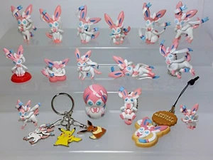 Sylveon Pokemon Mixed Figure Set (17) Takara Tomy Bandai Rement E08 1.0-2.6in - Picture 1 of 4
