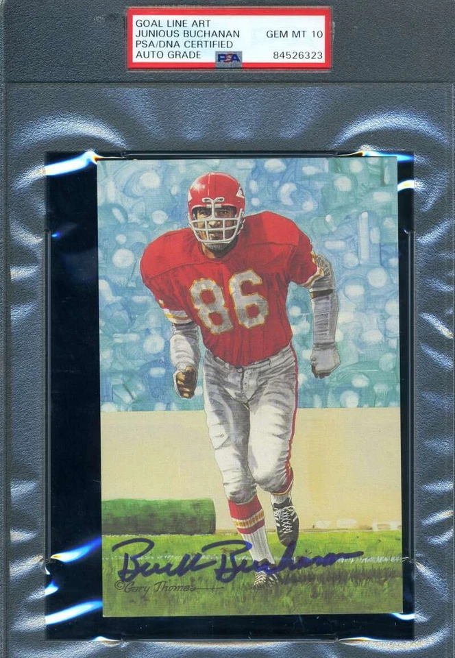 Tarjeta artística Buck Buchanan gema como nueva 10 PSA ADN firmada línea de gol autógrafo GLAC Foto 1 de 1