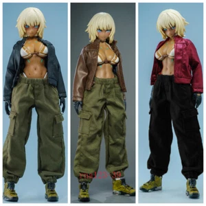 1/12 Scale Female Leather Jacket Coat Clothes Pants Set For 6'' Action Figure - Picture 1 of 13